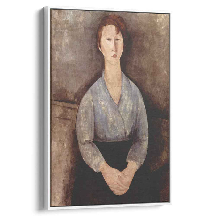 Seated woman weared in blue blouse (1919) by Amedeo Modigliani