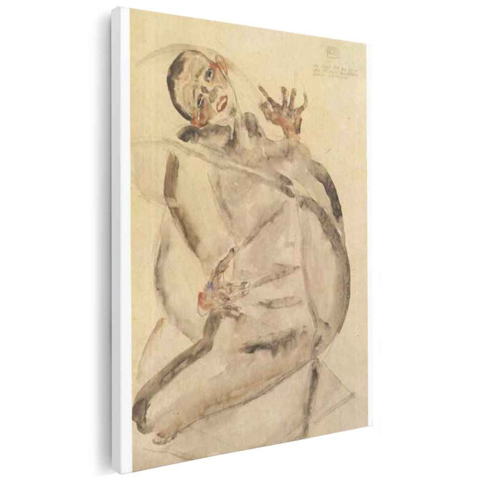 Self-portrait as prisoner (1912) by Egon Schiele