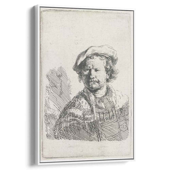 Self-portrait in a flat cap and embroidered dress (1642) by Rembrandt