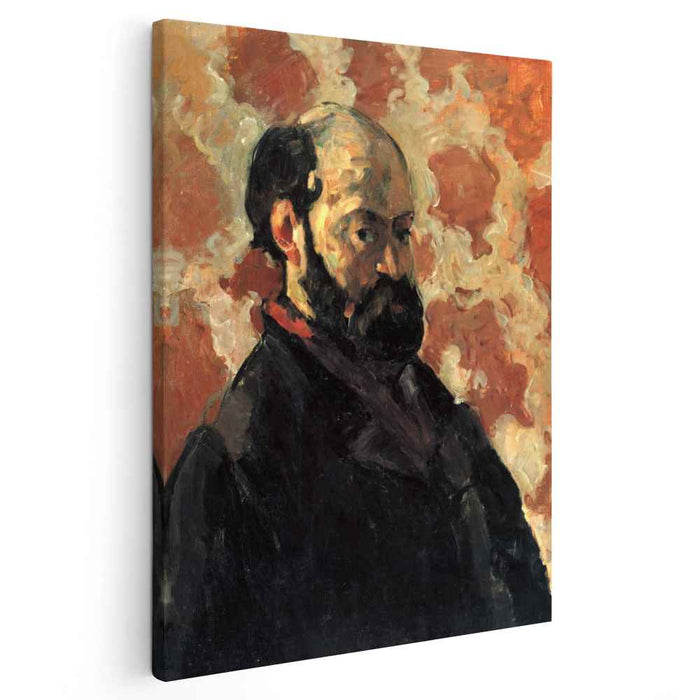 Self-portrait in front of pink background (1875) by Paul Cezanne