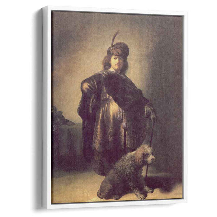 Self-portrait in oriental attire with poodle (1631) by Rembrandt
