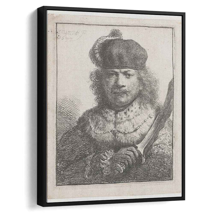 Self-portrait with raised sabre (1634) by Rembrandt