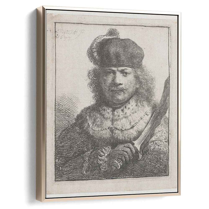 Self-portrait with raised sabre (1634) by Rembrandt