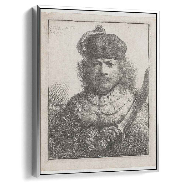 Self-portrait with raised sabre (1634) by Rembrandt