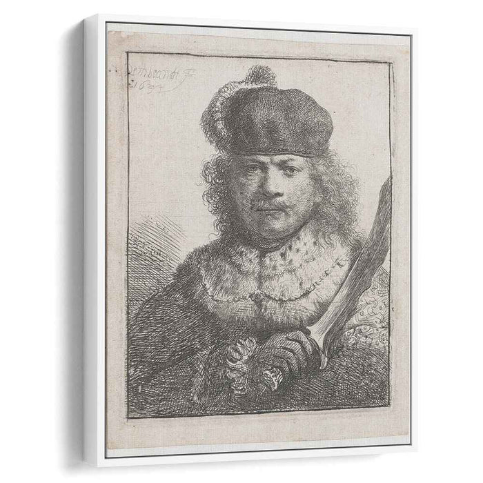 Self-portrait with raised sabre (1634) by Rembrandt