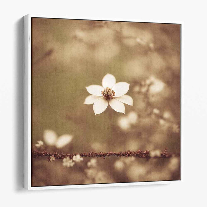 Vintage Blossom Whispers: Sepia-Toned Floral Elegance Canvas Art