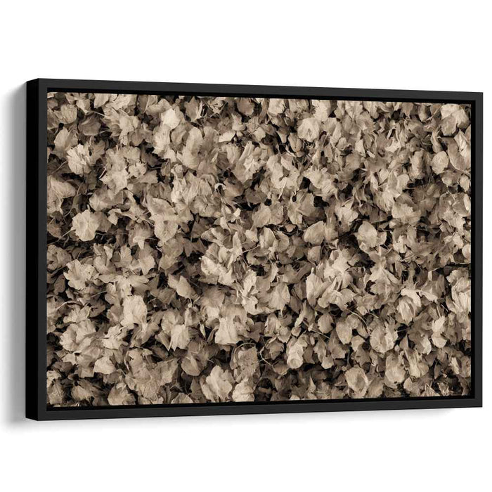 Whispers of Autumn Dreams: Sepia Toned Leaf Tapestry Canvas Art