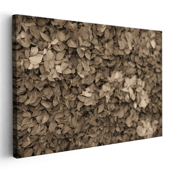 Inkblot Melody Symphony: Monochrome Leaf Tapestry Canvas Art