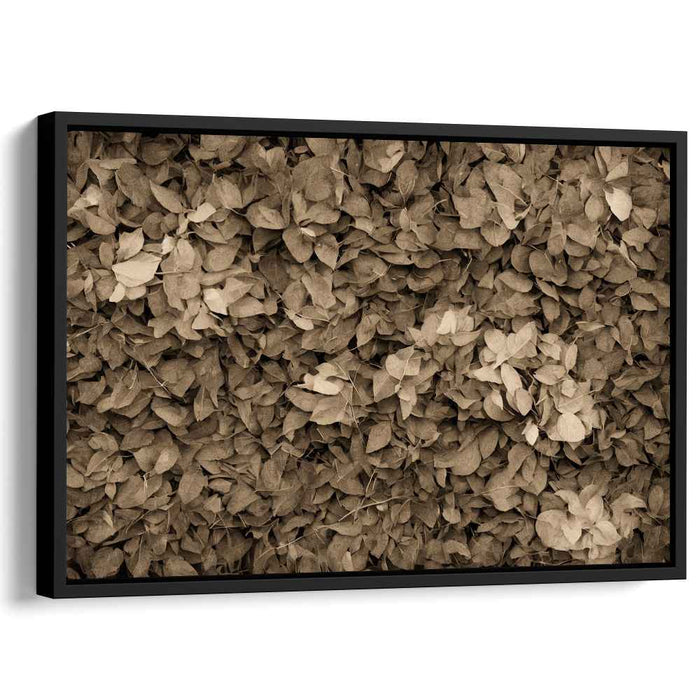 Inkblot Melody Symphony: Monochrome Leaf Tapestry Canvas Art