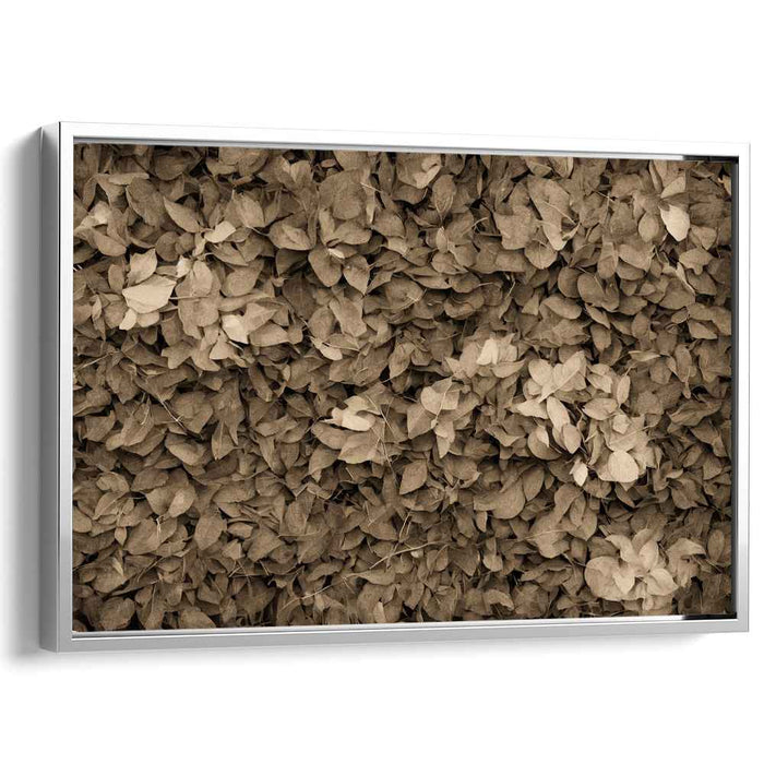 Inkblot Melody Symphony: Monochrome Leaf Tapestry Canvas Art