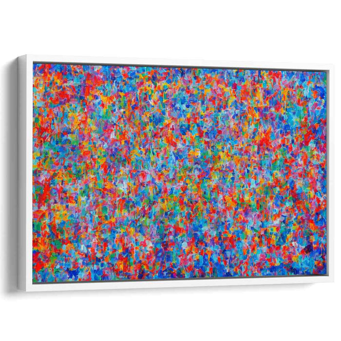 Chromatic Chaos Dance: Abstract Color Burst Canvas Art Print