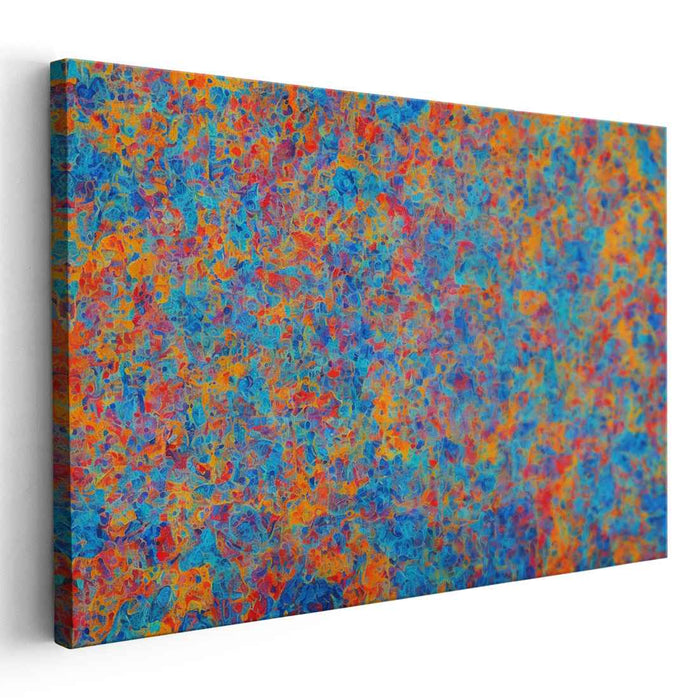 Elemental Synthesis: Abstract Expressionist Blue and Orange Canvas Art Print