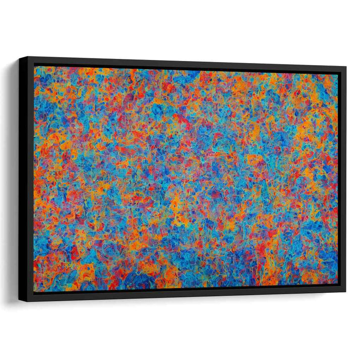 Elemental Synthesis: Abstract Expressionist Blue and Orange Canvas Art Print