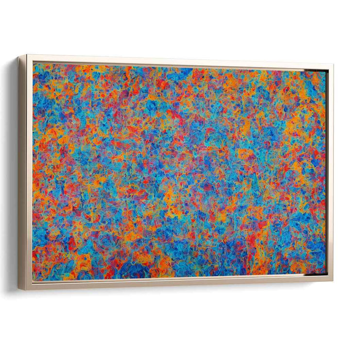 Elemental Synthesis: Abstract Expressionist Blue and Orange Canvas Art Print