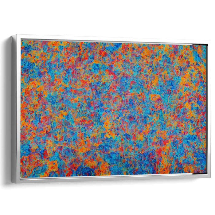Elemental Synthesis: Abstract Expressionist Blue and Orange Canvas Art Print