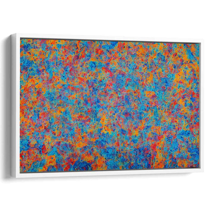 Elemental Synthesis: Abstract Expressionist Blue and Orange Canvas Art Print