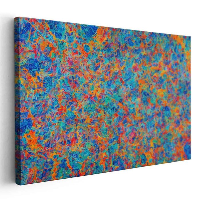Azure Delirium: Abstract Expressionist Blue and Orange Canvas Art Print