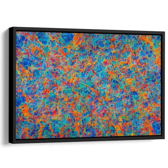 Azure Delirium: Abstract Expressionist Blue and Orange Canvas Art Print