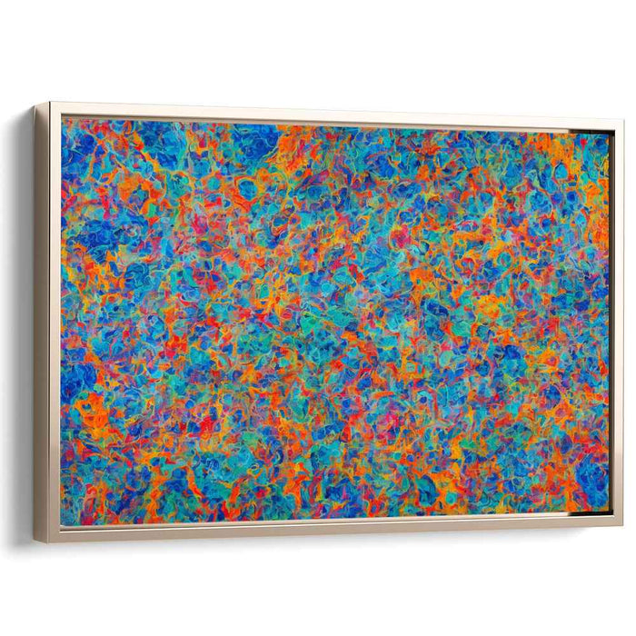 Azure Delirium: Abstract Expressionist Blue and Orange Canvas Art Print