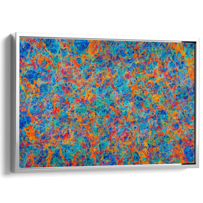 Azure Delirium: Abstract Expressionist Blue and Orange Canvas Art Print