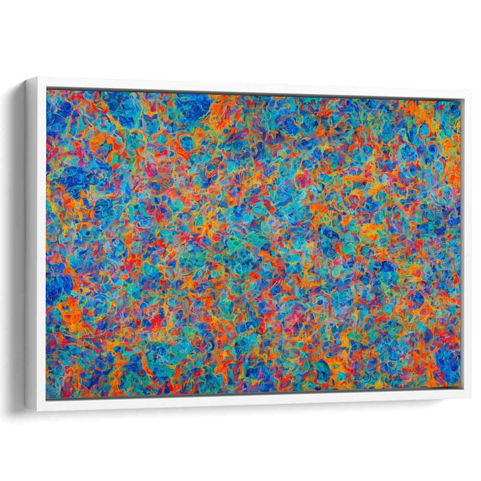 Azure Delirium: Abstract Expressionist Blue and Orange Canvas Art Print