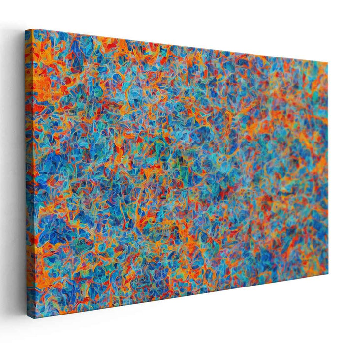 Tangential Sunset: Abstract Expressionist Blue and Orange Canvas Art