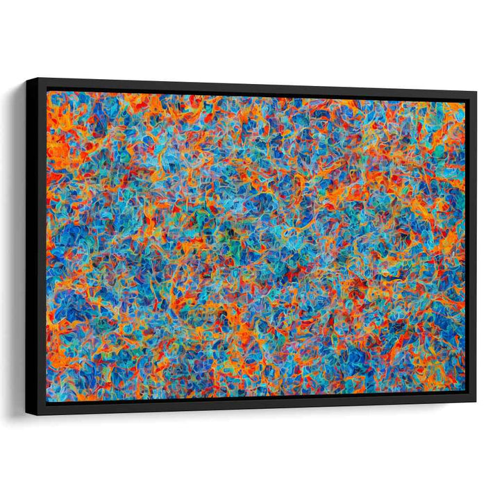 Tangential Sunset: Abstract Expressionist Blue and Orange Canvas Art