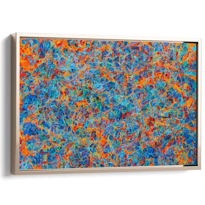 Tangential Sunset: Abstract Expressionist Blue and Orange Canvas Art