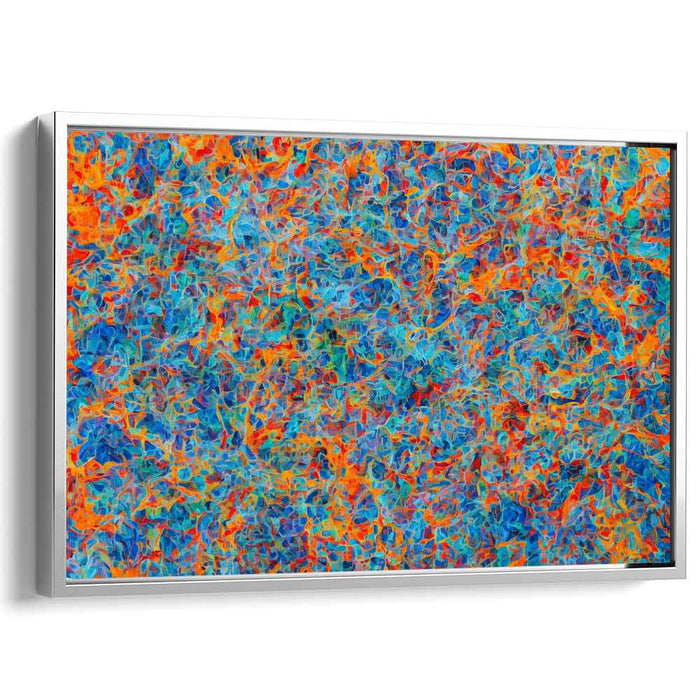 Tangential Sunset: Abstract Expressionist Blue and Orange Canvas Art
