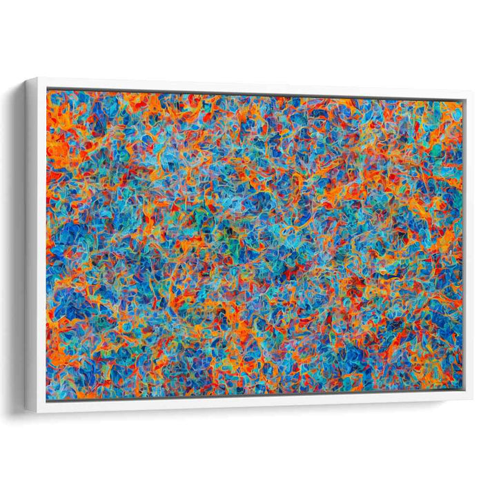 Tangential Sunset: Abstract Expressionist Blue and Orange Canvas Art