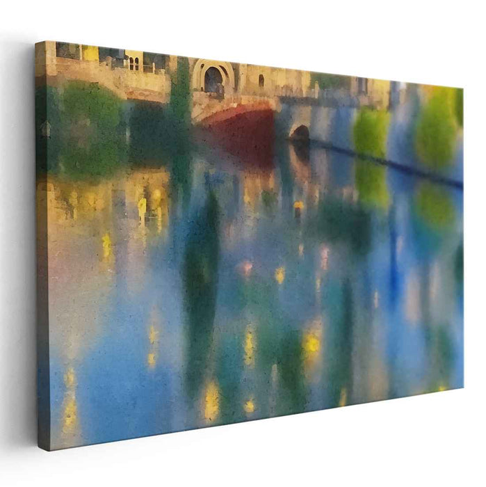 Pastel Urban Landmarks: Impressionist Watercolor of Historic Architecture