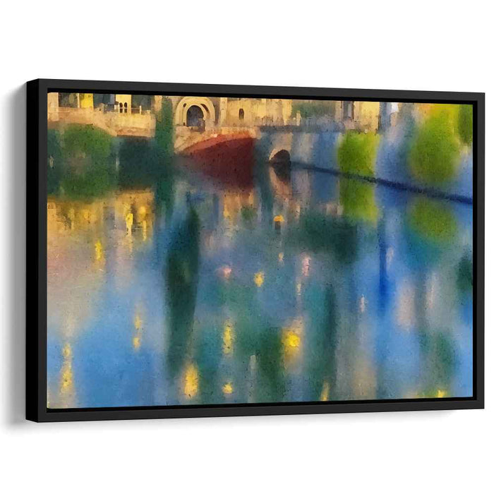 Pastel Urban Landmarks: Impressionist Watercolor of Historic Architecture