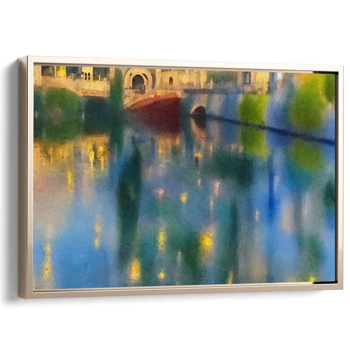 Pastel Urban Landmarks: Impressionist Watercolor of Historic Architecture