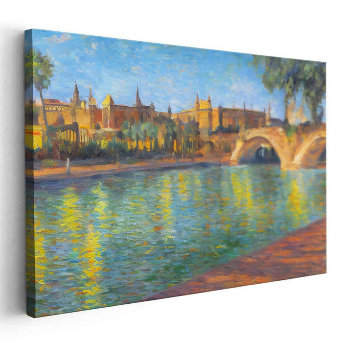 Dreamy Streets of Andalusia: Impressionist View of Seville Canvas Art Print