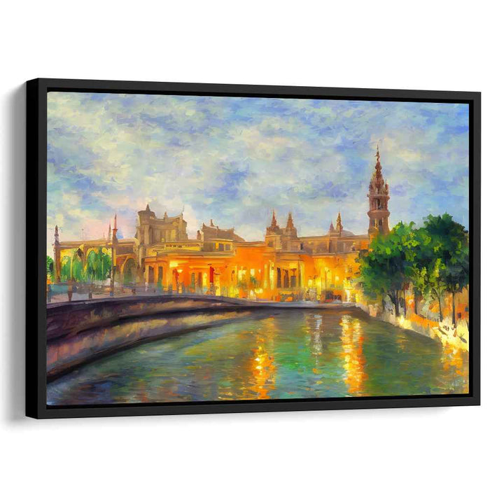 Evening Serenity: Impressionist Cityscape Canvas Art Print