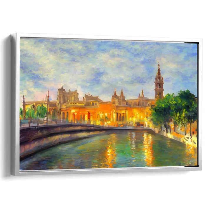 Evening Serenity: Impressionist Cityscape Canvas Art Print