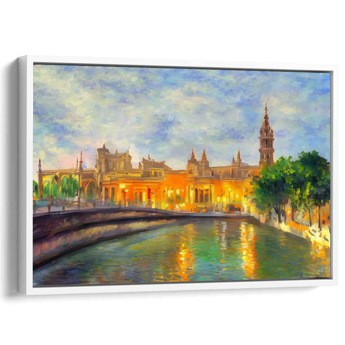 Evening Serenity: Impressionist Cityscape Canvas Art Print