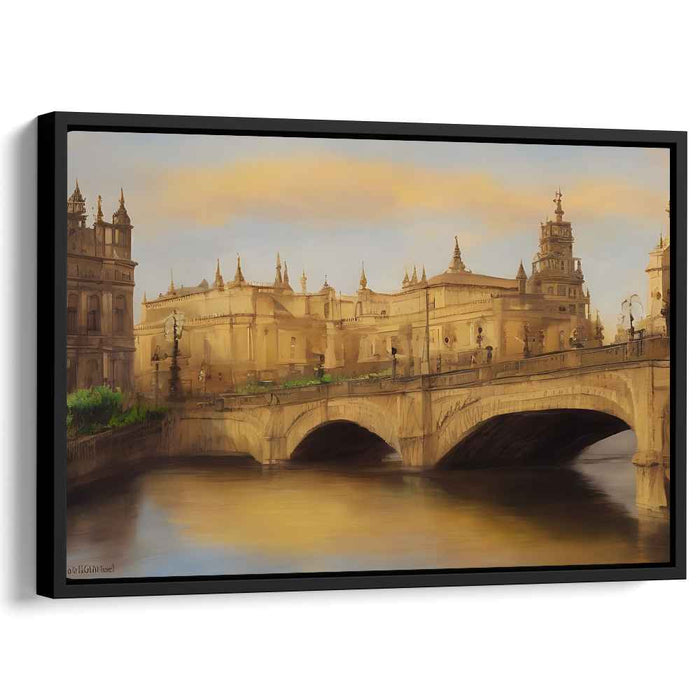 Cobblestone Echoes: Timeless European Cityscape Canvas Art Print