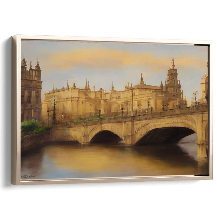 Cobblestone Echoes: Timeless European Cityscape Canvas Art Print