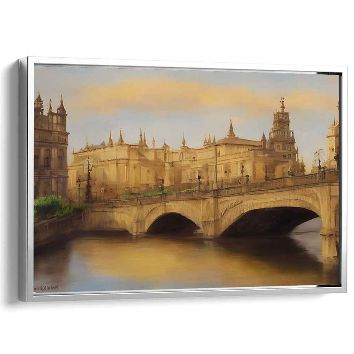 Cobblestone Echoes: Timeless European Cityscape Canvas Art Print