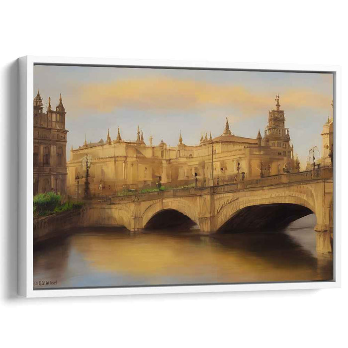 Cobblestone Echoes: Timeless European Cityscape Canvas Art Print