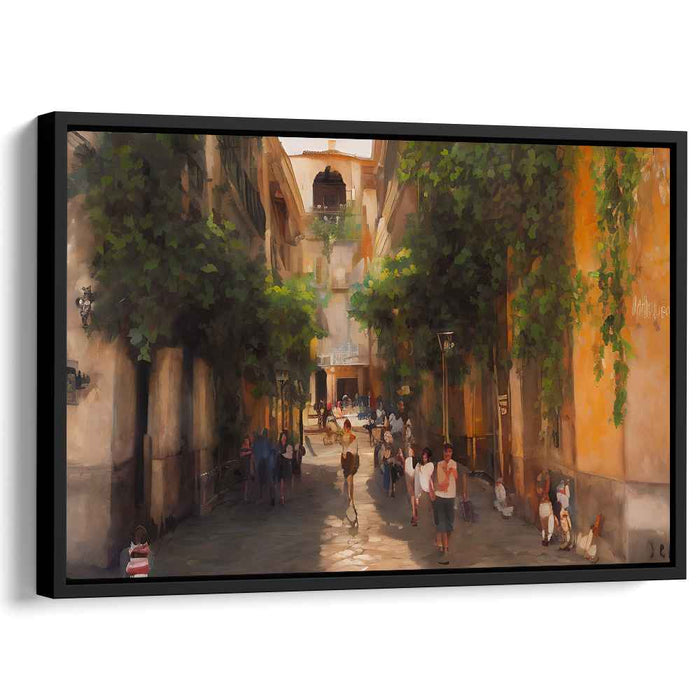 Urban Sunshine Symphony: A Warm Summer Day in the City Canvas Art Print