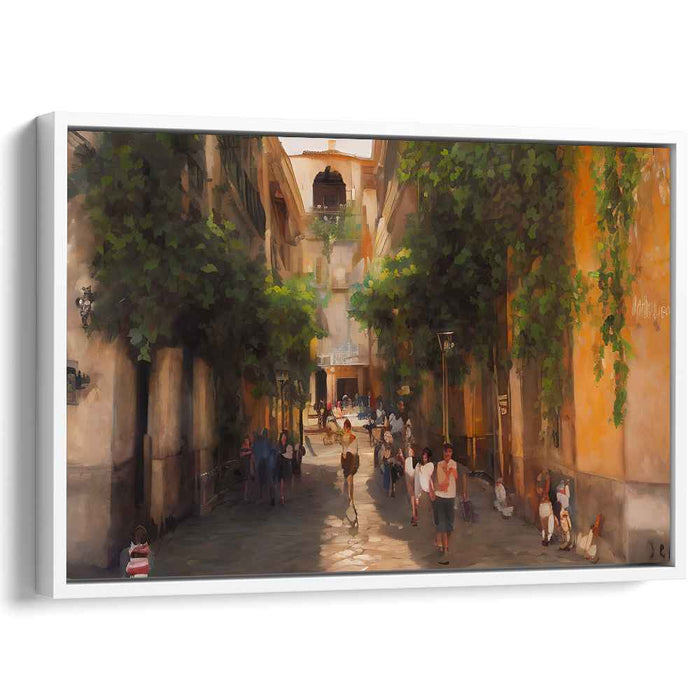 Urban Sunshine Symphony: A Warm Summer Day in the City Canvas Art Print