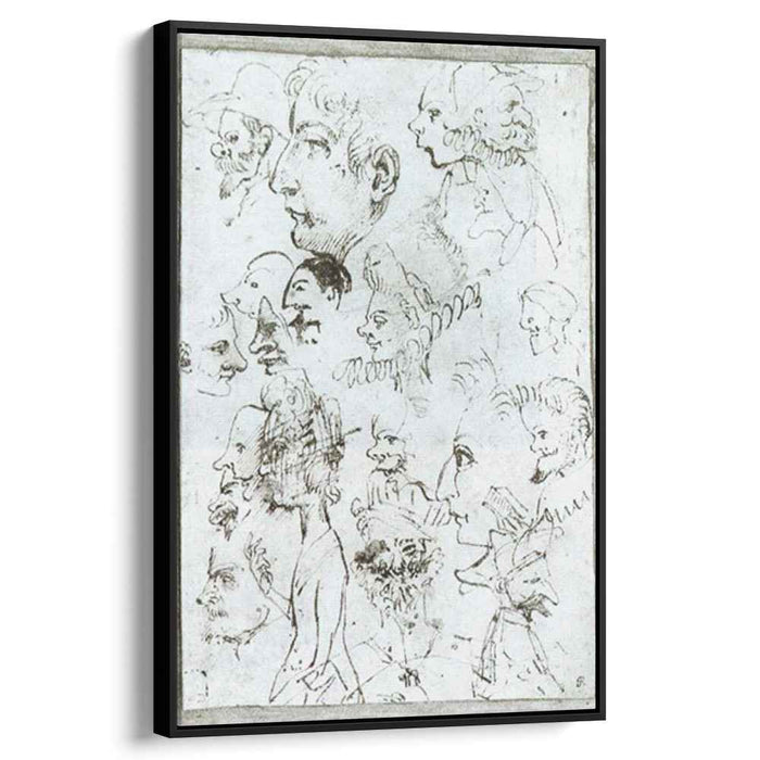 Sheet of caricatures (1595) by Annibale Carracci