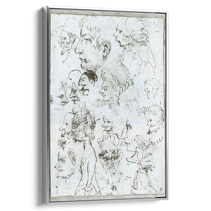 Sheet of caricatures (1595) by Annibale Carracci