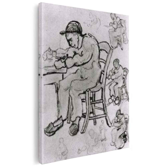 Sheet with People Sitting on Chairs (1890) by Vincent van Gogh