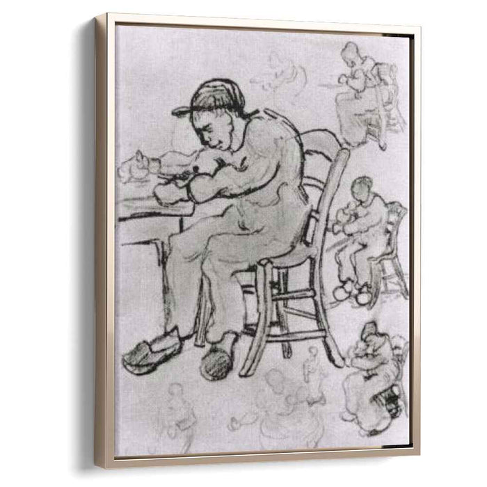 Sheet with People Sitting on Chairs (1890) by Vincent van Gogh