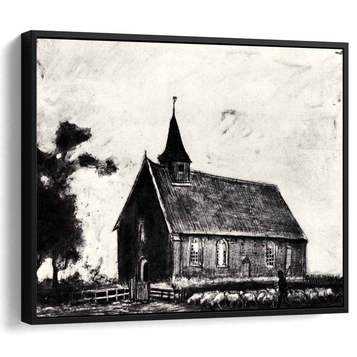 Shepherd with Flock near a Little Church at Zweeloo (1883) by Vincent van Gogh