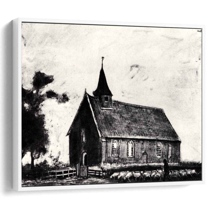 Shepherd with Flock near a Little Church at Zweeloo (1883) by Vincent van Gogh