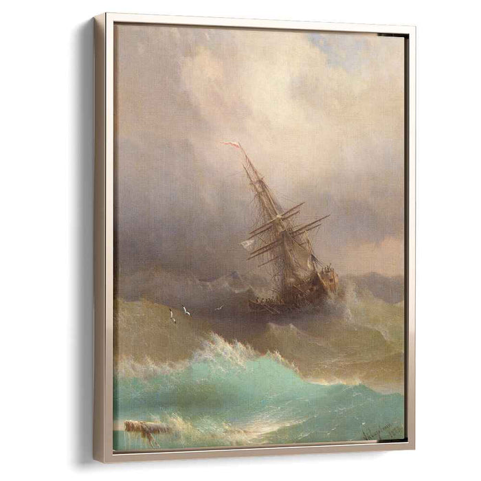 Ship in the Stormy Sea (1887) by Ivan Aivazovsky